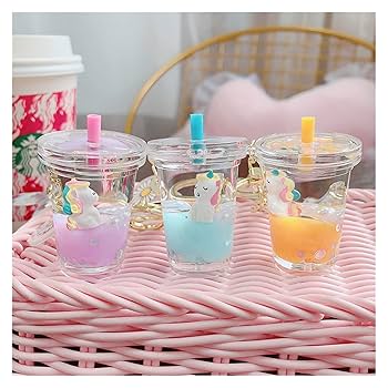 Amazon.co.jp: キーチェーン クリエイティブかわいい牛乳ティー