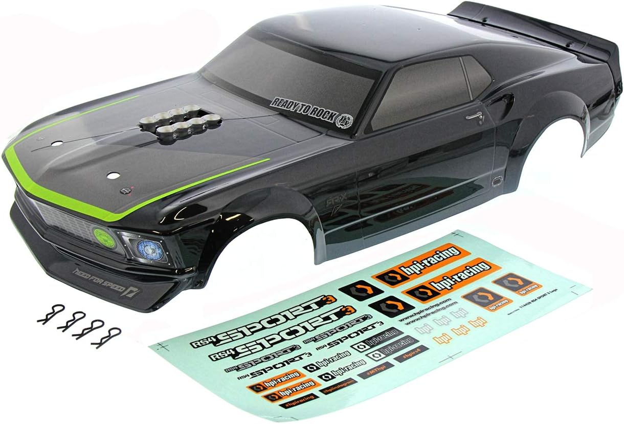 HPI 1/10 RS4 Sport 3 4WD Drift FORD MUSTANG 1969 RTR-X BODY SHELL