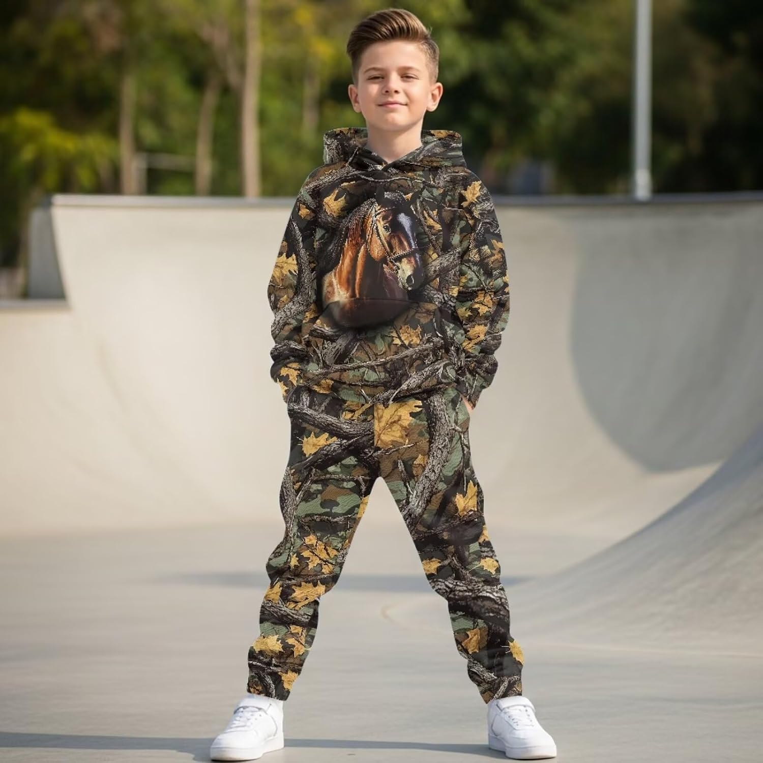 Renewold Boys Tracksuits Kids Hoodie Sweatshirt and Jogger Sweatpants 2 Pieces Sweatsuits Set Long Sleeve Clothing Sets