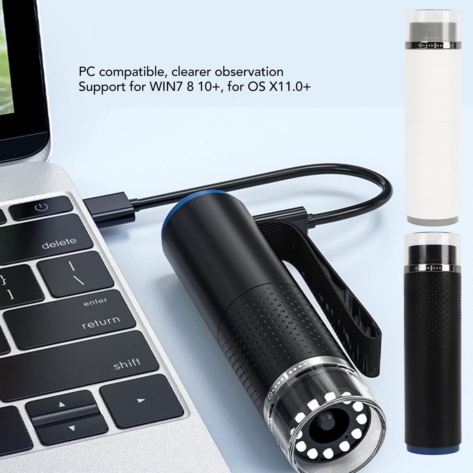 Microscopio Digital Inalámbrico, 50X - 1000X Aumento Portátil WiFi HD Microscopio, con LED Ajustable, para Android Win (Negro)