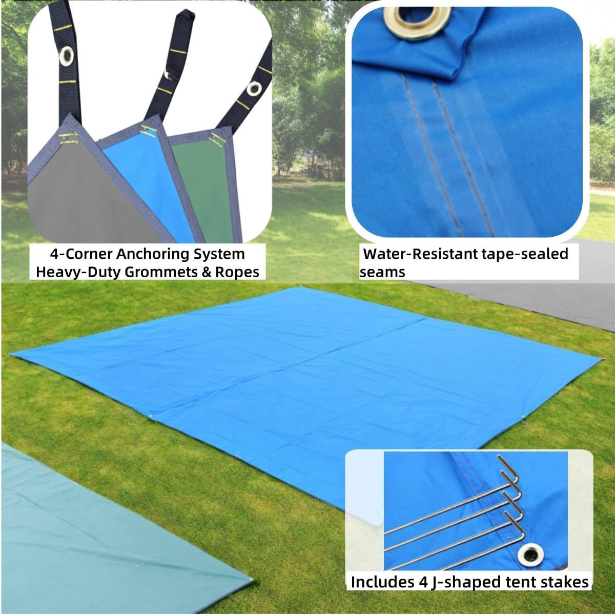 Ultralight Tent Footprint/Camping Tarp | Essential Tent Accessories - Heavy Duty Waterproof Ground Sheet for Camping, Backpacking, Hiking & Beach with Carry Bag (Green, 106.2 * 82.6in)