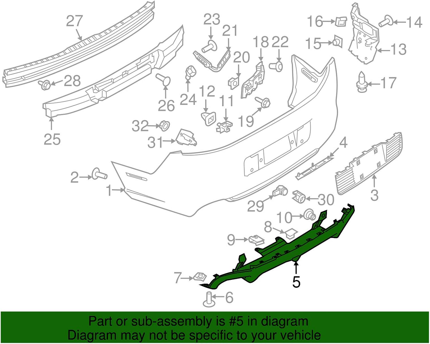 2013-2014 Ford Mustang Shelby GT500 Rear Bumper Quad Tip Exhaust Valance OEM NEW
