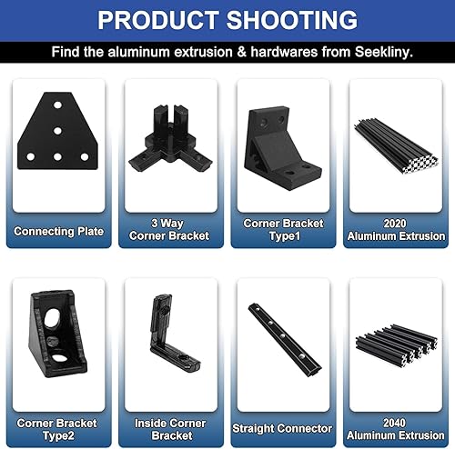 Miniatura 93 de 10 piezas de extrusión de aluminio 2020 con ranura en V, estándar europeo de 11.811 in (11.8 pulgadas) de longitud, aluminio extruido anodizado