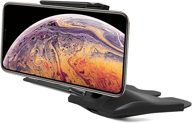 QGECEN Universal 360-Degree Rotation CD Slot Car Cell Phone Mount Holder Cradle Compatible with iPhone 13 12 11 8 Pro Xs, Samsung Galaxy S22 S21 S20 + Note 10 and All iPhone Android Smartphones