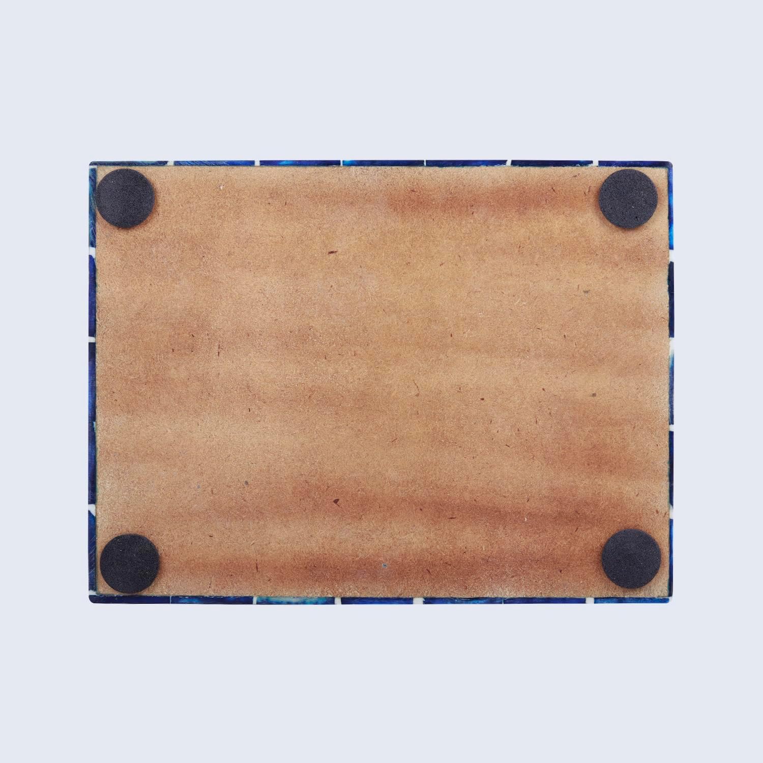 Handicrafts Home Decorative Storage Box with Lid, Moroccan Photo Storage Box Organizer, Flat Keepsake Document Storage Box, Wooden Desk Shelf Storage, Blue & White, 6 x 8 x 1.5, Moroccan Collection