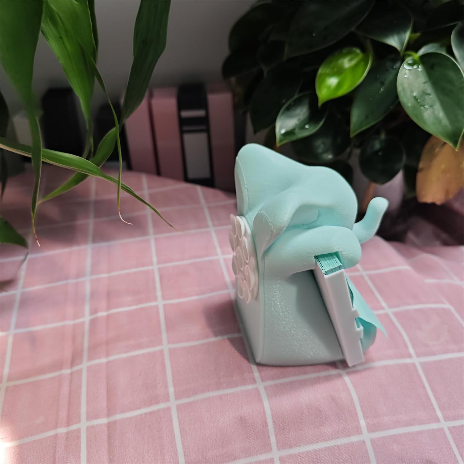 Elephant Fridge Sticky Note Dispenser Sticky Note Holder with Pen Holder for Refrigerator, 3x3 in, Blue, C08