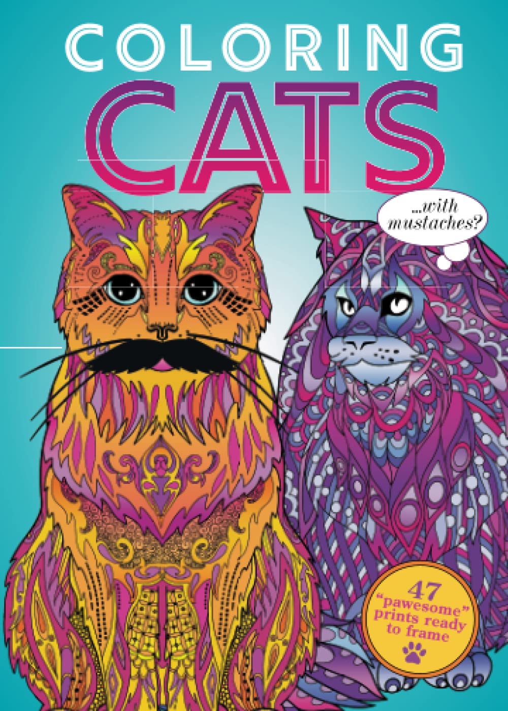 Livre de coloriage chats avec moustaches pour enfants et adultes passionnés