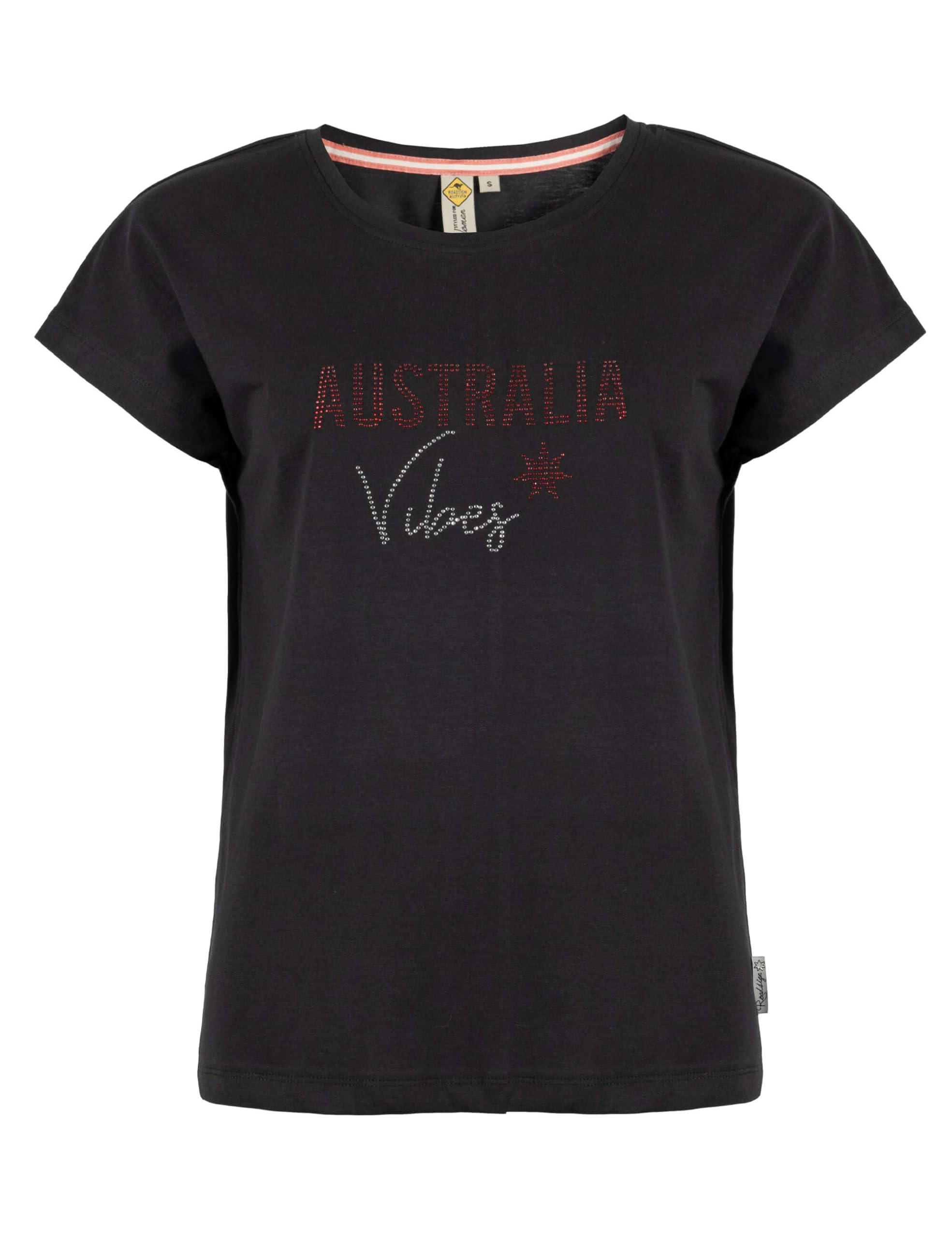 ROADSIGN australia Damen T-Shirt mit Glanzdetails, aus Baumwolle, weich auf der Haut