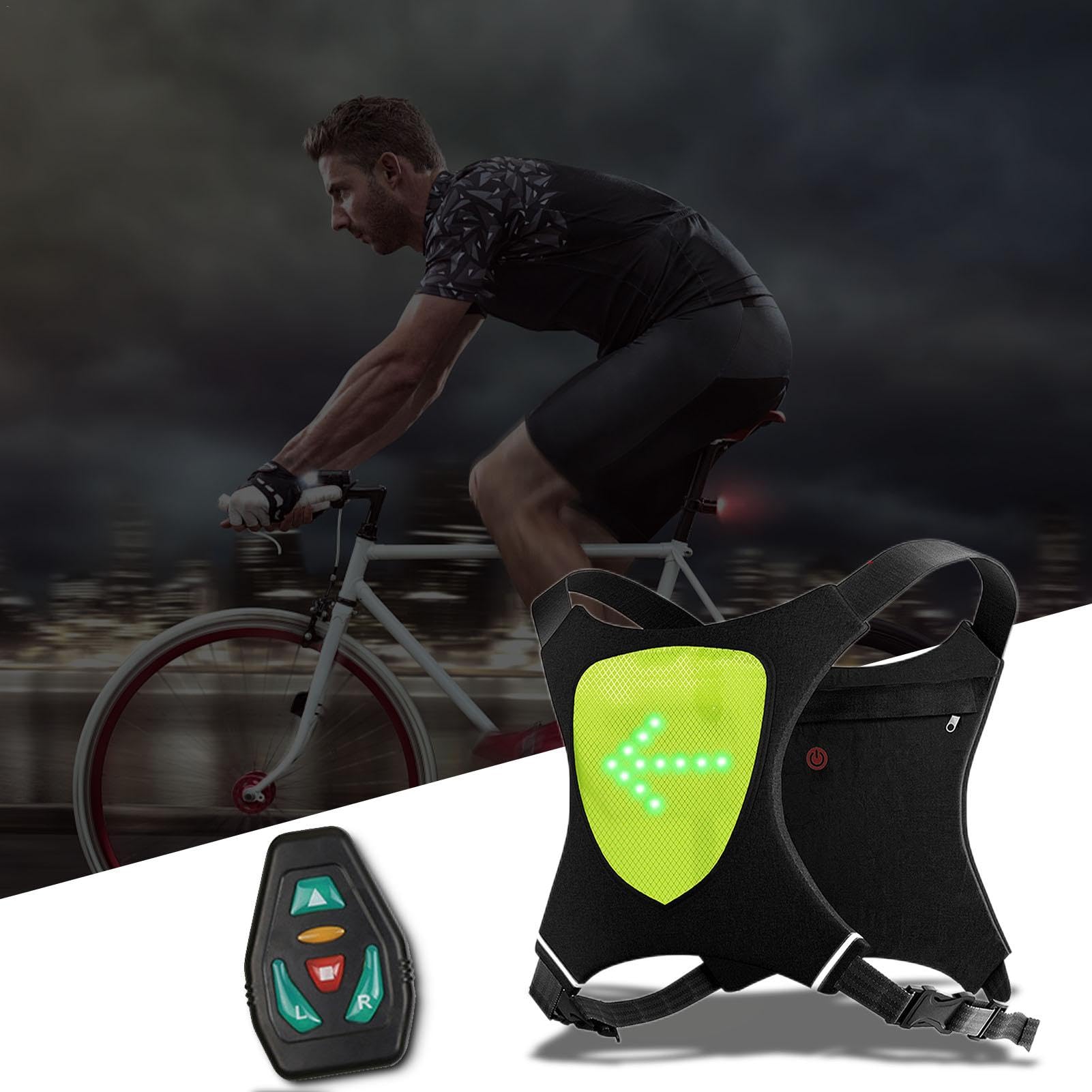Gilet de cyclisme avec LED clignotante - gilet haute visibilité avec LED, vêtements de cyclisme pour la nuit | Gilet de course réfléchissant-gilet lumineux de guidage universel pour joggeurs, cyclisme