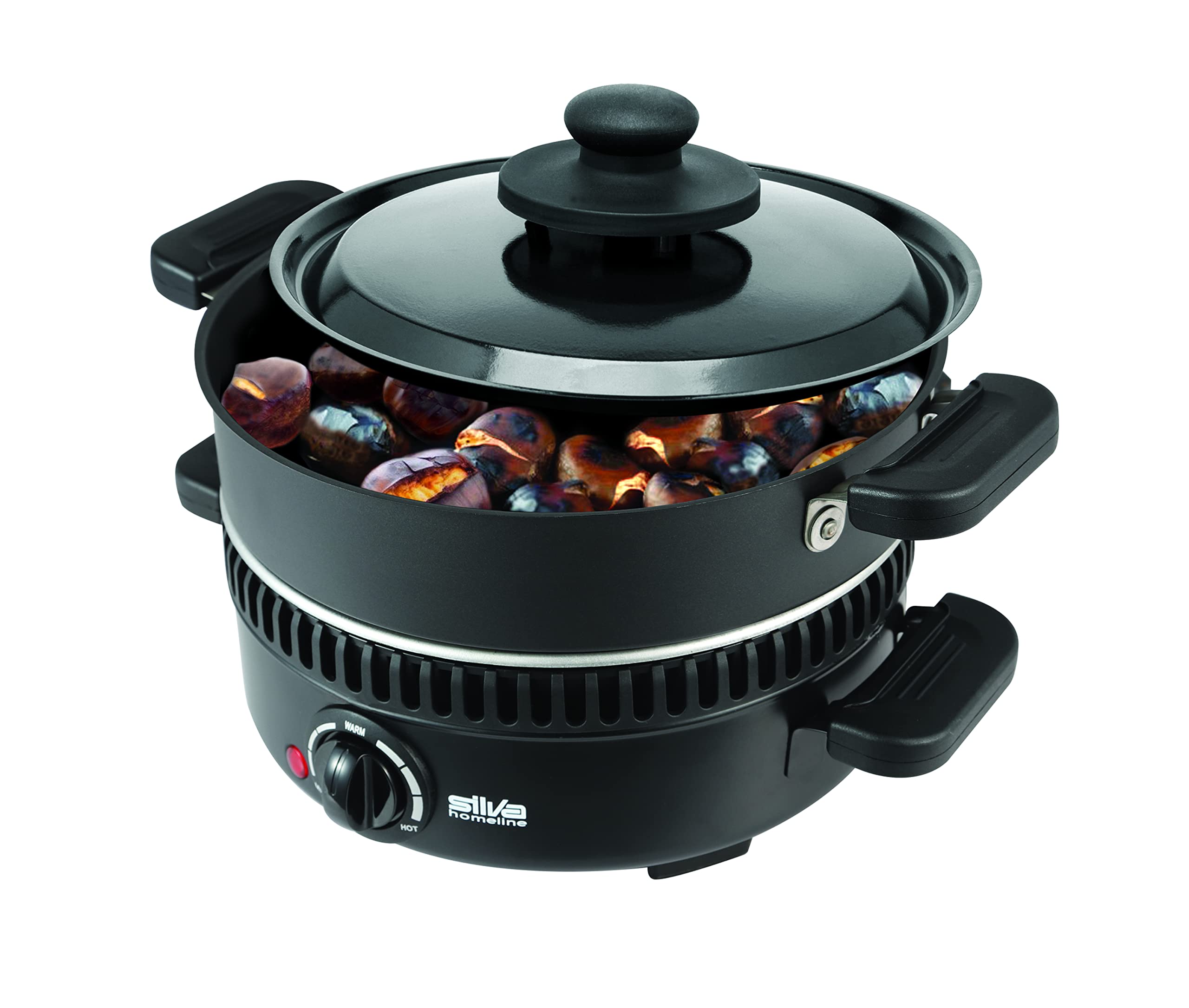 Silva Homeline PK-M 800 Multiröster mit Wendegrillplatte, 600 W, schwarz