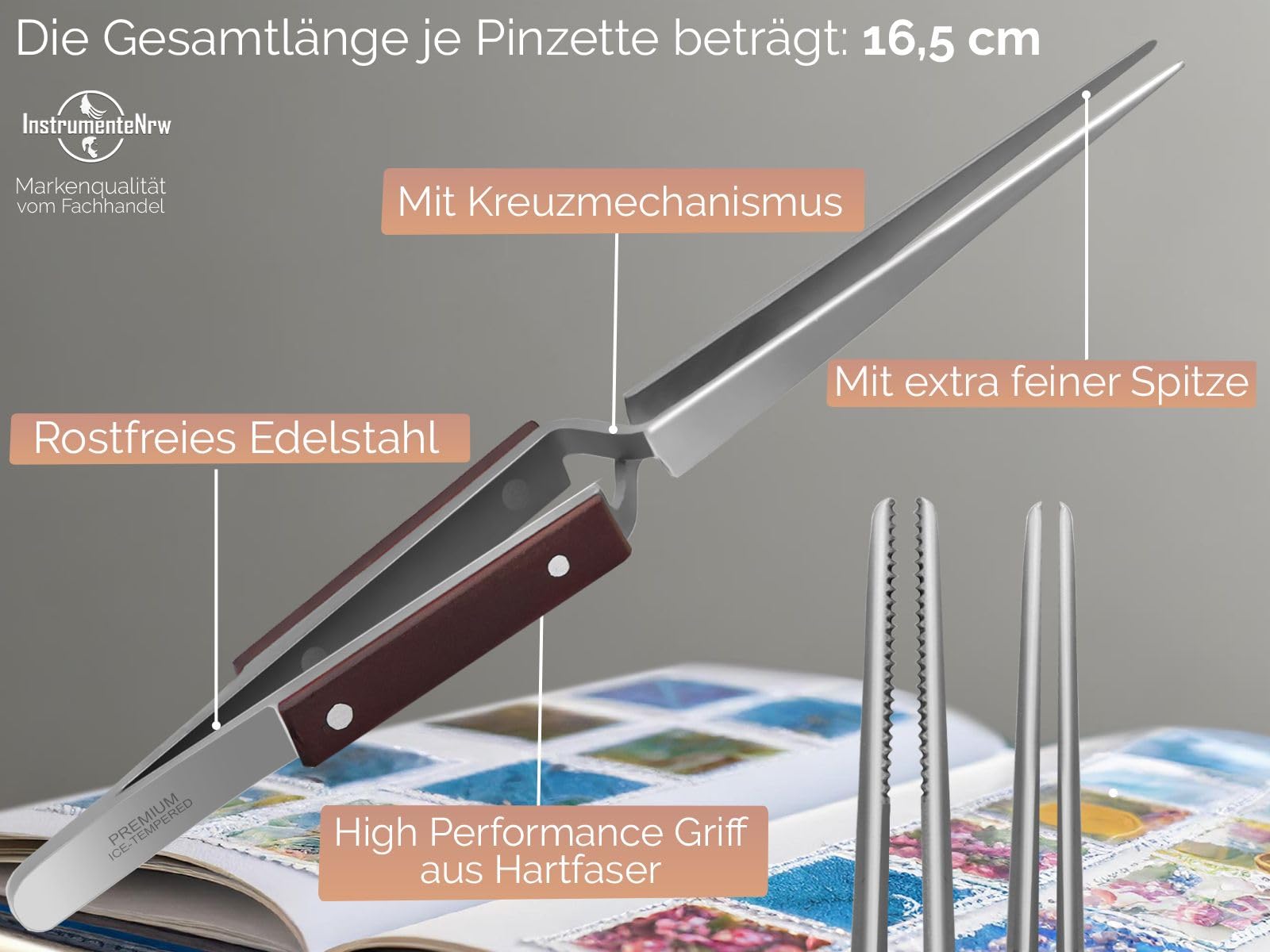 BlueINOX Pinzetten-Set 4-teilig - Isolierte & Nicht Isolierte Kreuzpinzetten Für Elektronik & Hobby
