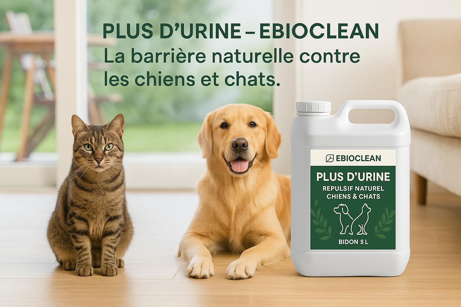 Répulsif Naturel pour Chiens et Chats anti urine, excréments |Action Immédiate |Usage Intérieur & Extérieur| sans Danger, au POIVRE |Protège Les Surfaces, Non tachant, Dressage, Éducation 5 L