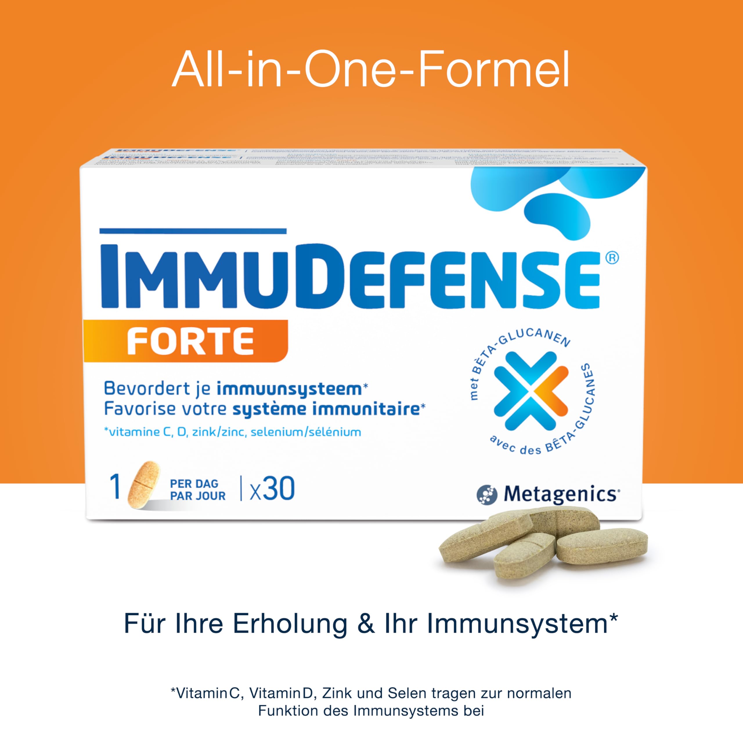 Metagenics ImmuDefense Forte - Vitamin C, D, Zink & Selen - 30 Tabletten
