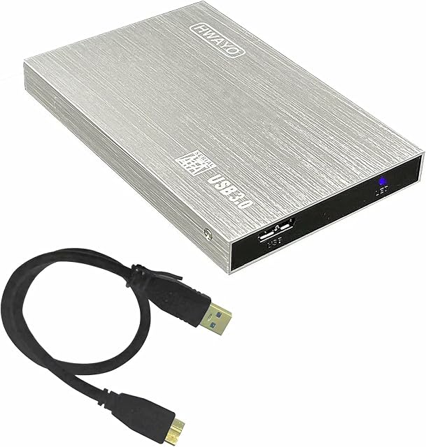 HWAYO 2.5'' HDD 750GB Ultra Slim Portable External Hard Drive USB3.0 Storage for Xbox One Console, PC, Laptop, MacBook (Silver)
