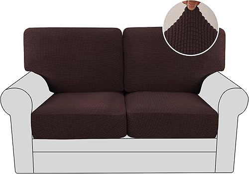 Miniatura 56 de H.VERSAILTEX Fundas de Sofá de Amor de Varias Piezas para Sofá de 2 Cojines, Fundas de Cojín de Sofá de Alta Elasticidad, Tela de Sarga Texturizada