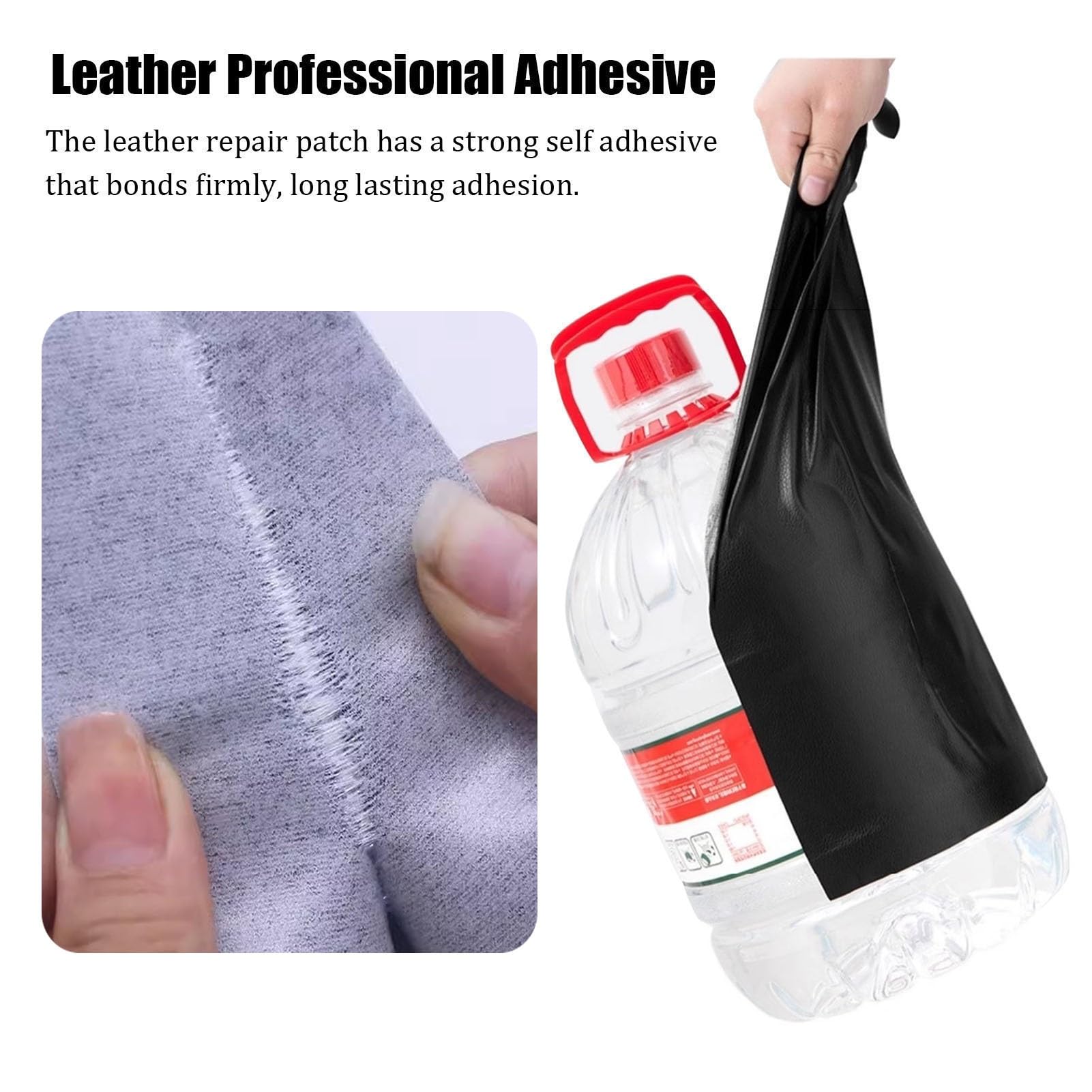 Zelfklevende Kunstleer Vinyl Leer Reparatie Patch Zelfklevende Kunstleer Reparatieset Meubelleer Stof Patch Voor Meubels Bank Autostoelen Stoelen(Black,9.84x11.81in