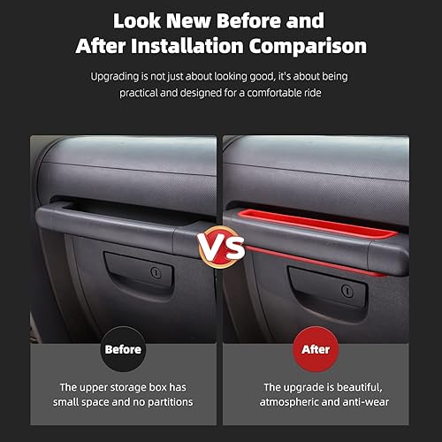 Miniatura 9 de CheroCar Bandeja de agarre para pasajeros, caja de almacenamiento con asa, bandeja organizadora, accesorio de agarre para Jeep Wrangler Jk 2007-2010