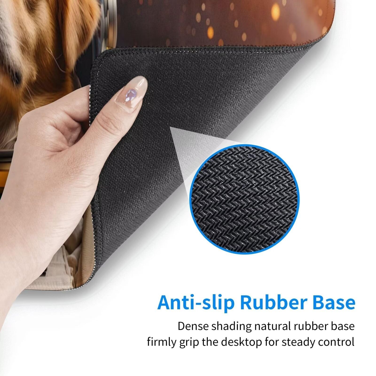 Tappetino Mouse, Tappetino Mouse Gaming Grande XXL 1500x800x3mm Tappetino Scrivania Mouse Pad, Base in Gomma Antiscivolo, Bordi Cuciti,Lavabile, Mousepad per Ufficio e Gaming (Space Dog) R-736