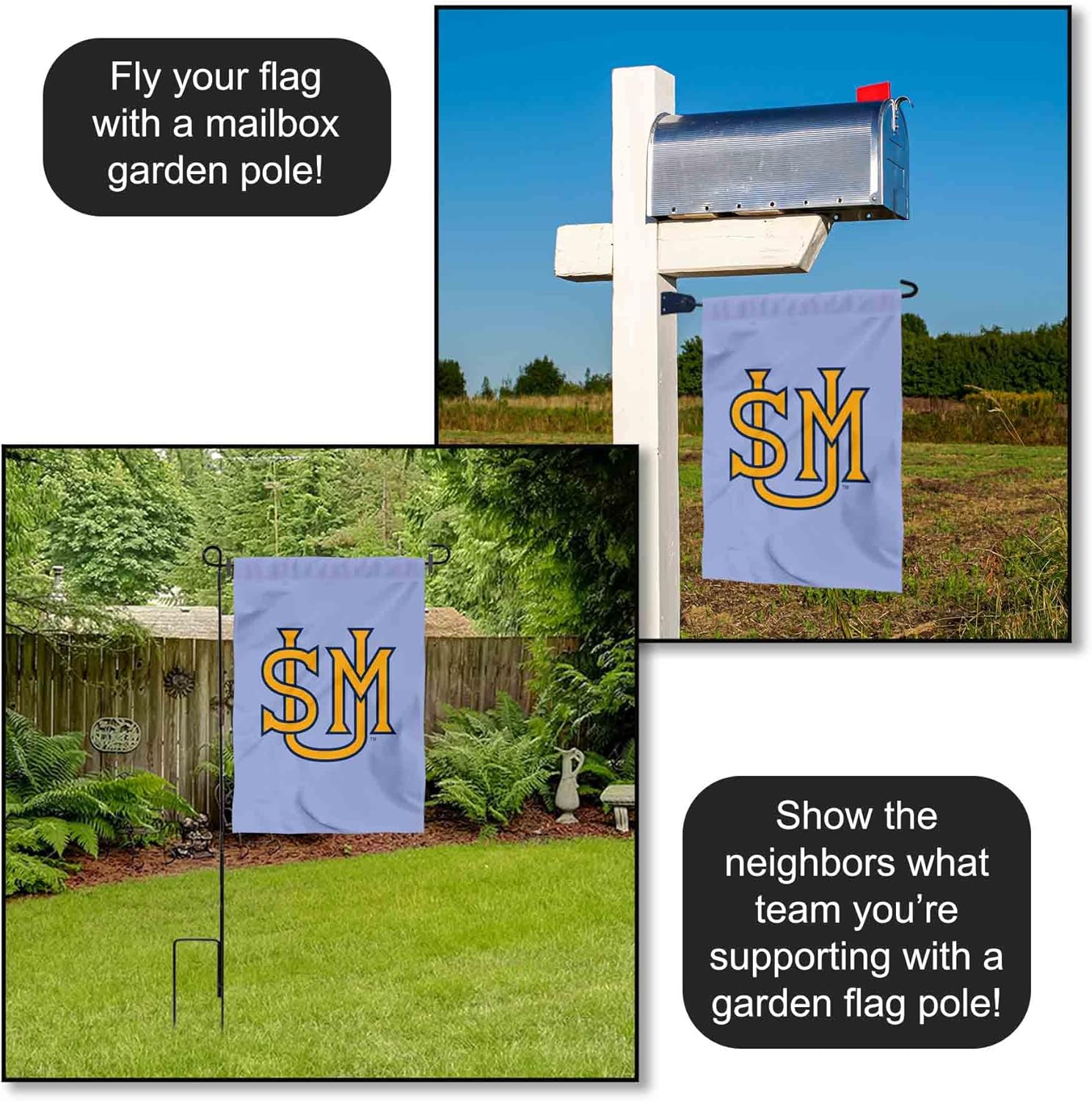 College Flags & Banners Co. Southern Maine Huskies Wordmark Garden Banner Flag - Image 4