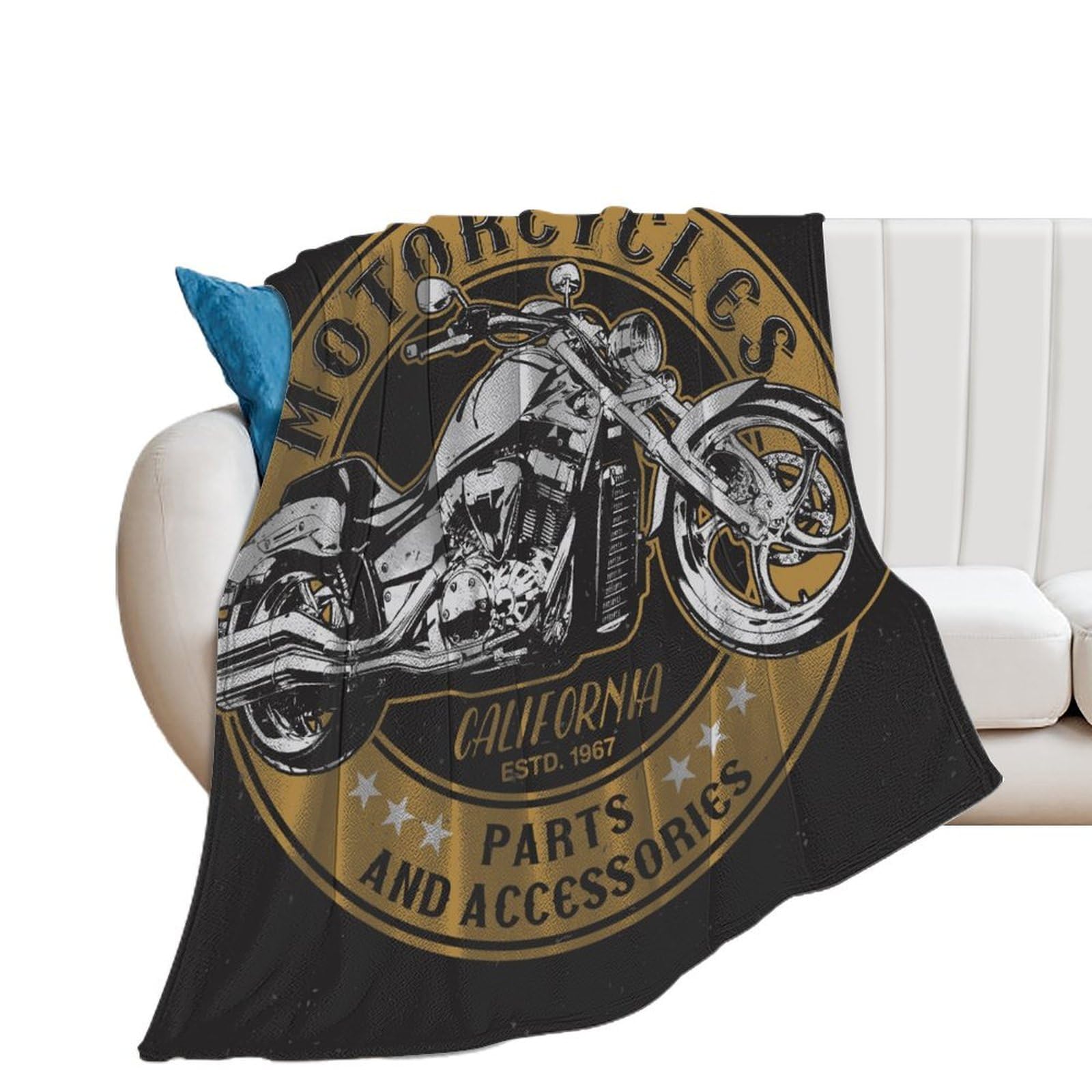 Couverture polaire club de motards isolante contre le froid du salon