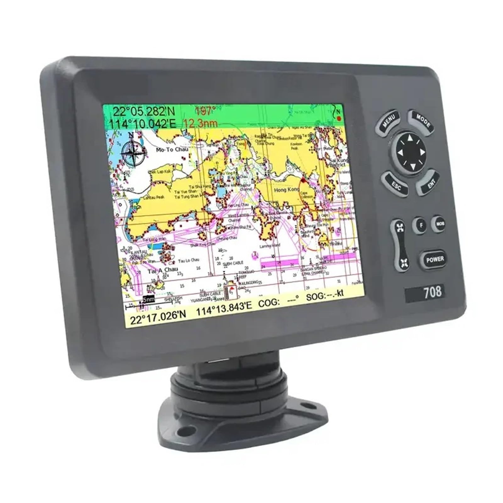 7-calowy Morski Nawigator GPS Z Kolorowym Wyświetlaczem LCD, Zewnętrzną Anteną, Transponderem I Nawigatorem Combo Precyzyjna Nawigacja