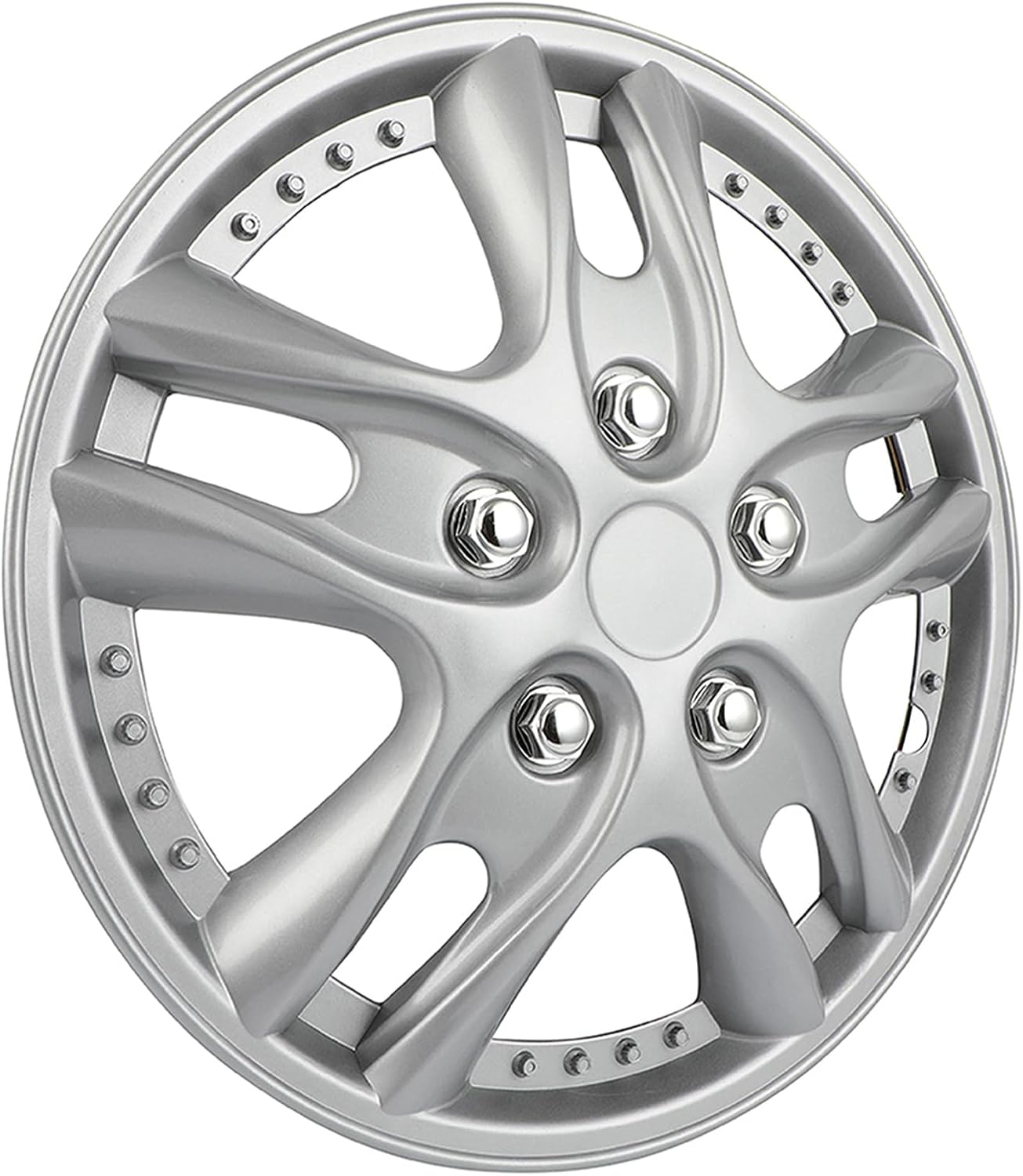 ROADFAR Hubcap Wheel Cover Replacement R12 Hub Caps Universal Wheel Rim Cover ABS Material Exterior Accessories for Car Truck SUV -Set of 4