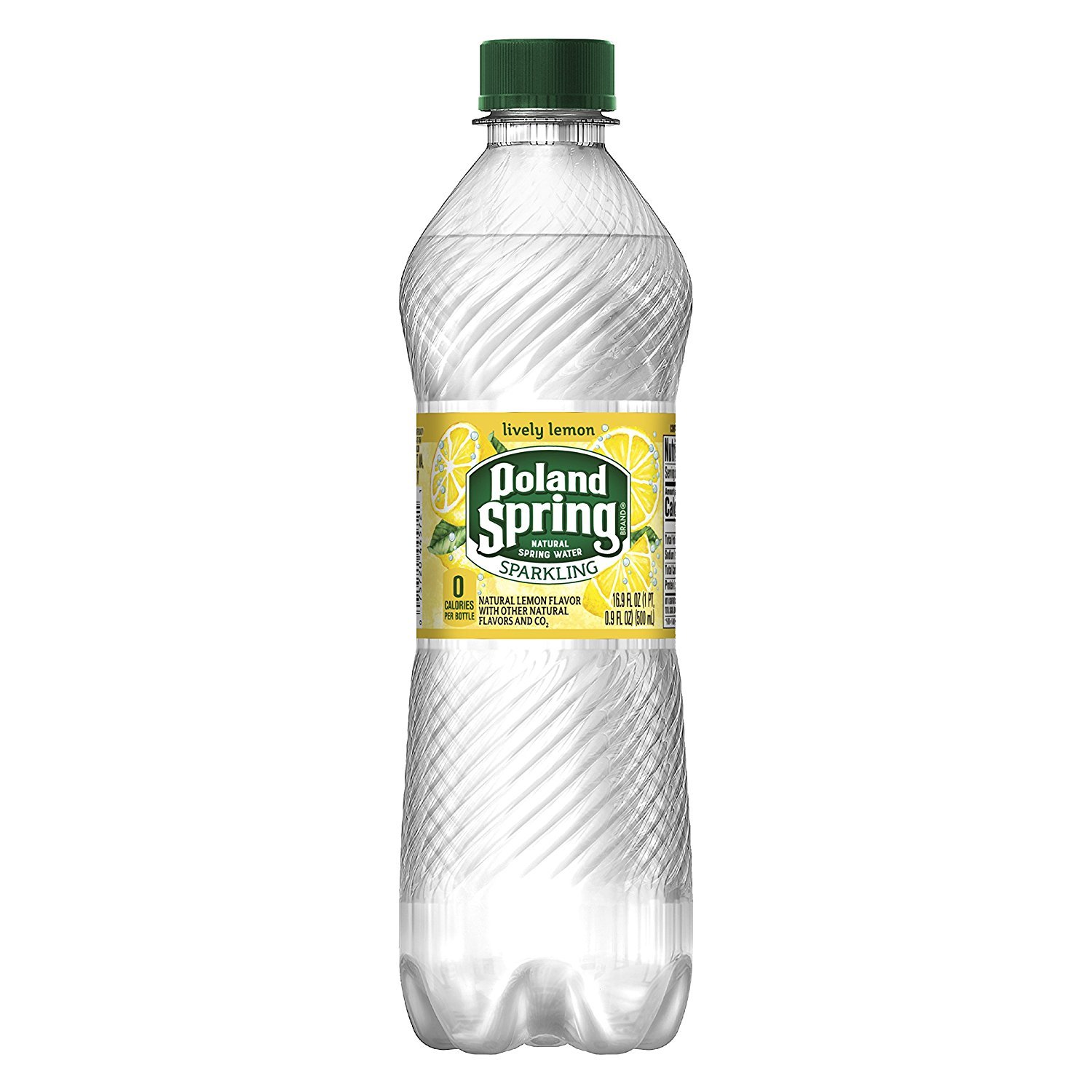 Poland Springs Lemon Sparkling Water, 16.9 Ounce -- 24 per case.