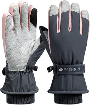 FuninCrea Thermal Ski Gloves Women, Waterproof Touchscreen Winter Gloves Women Windproof Snow Gloves for Skiing Outdoor Sports