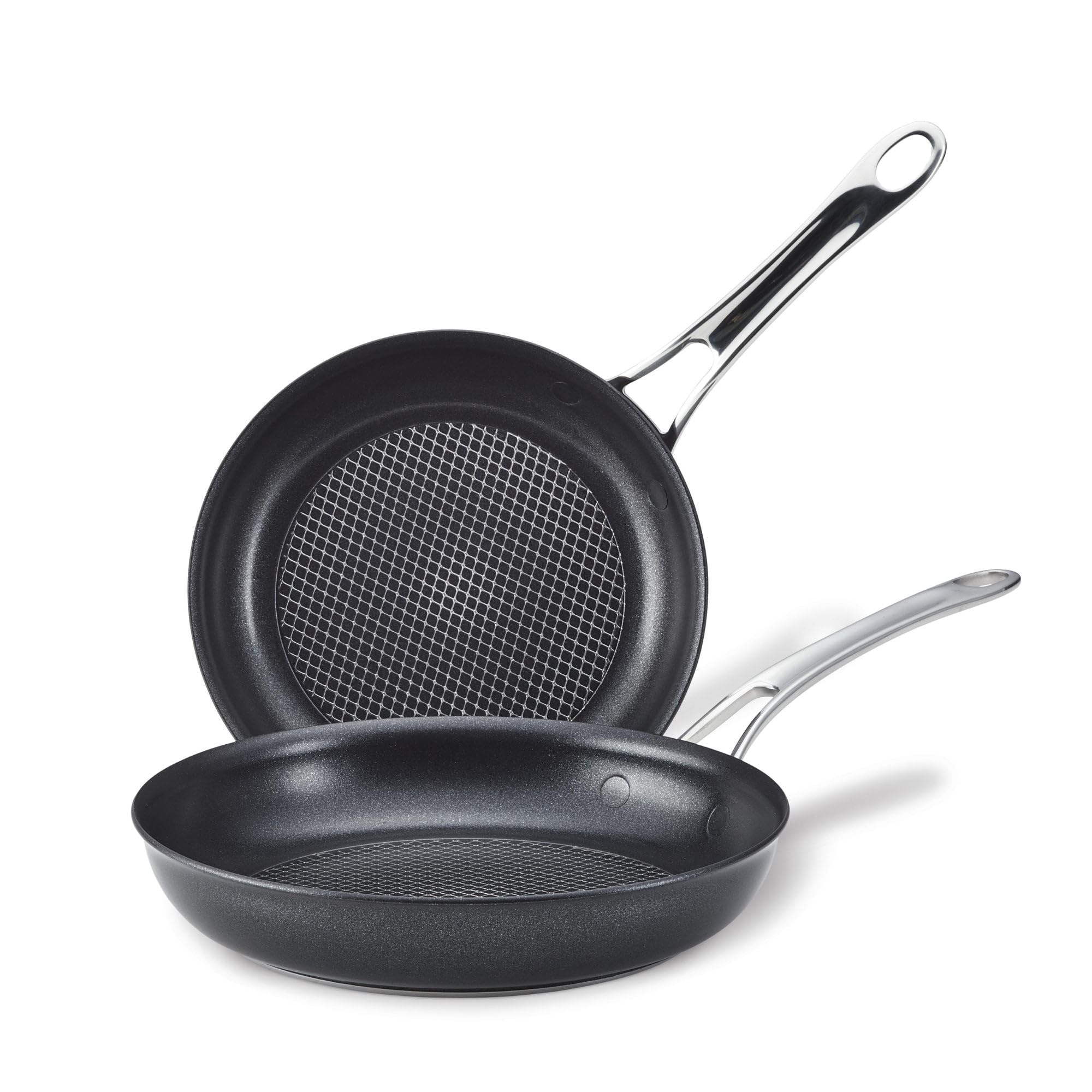 Photo 1 of ***Damaged pan, dent/warp*** Anolon X Aluminum Nonstick Cookware Frying Pans/Skillet Set, 8.25 Inch and 10 Inch - Dark Gray