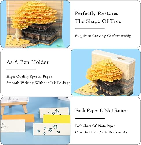 Miniatura 6 de Fantasy Castle - Bloc de notas 3D antiadherente, papel de árbol de matrimonio, bloc de notas de arte de bricolaje, regalo creativo