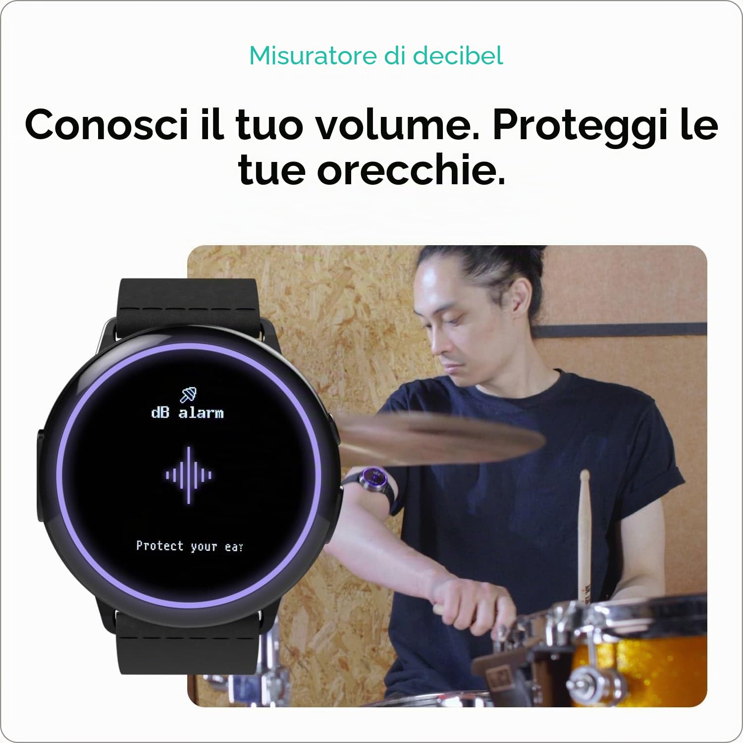 Soundbrenner Core Steel | Metronomo vibrante, Accordatore cromatico, Misuratore di decibel e Orologio | Ideale per più strumenti (chitarra, basso, violino, ukulele), 21.3 x 13.7 x 8.4 cm