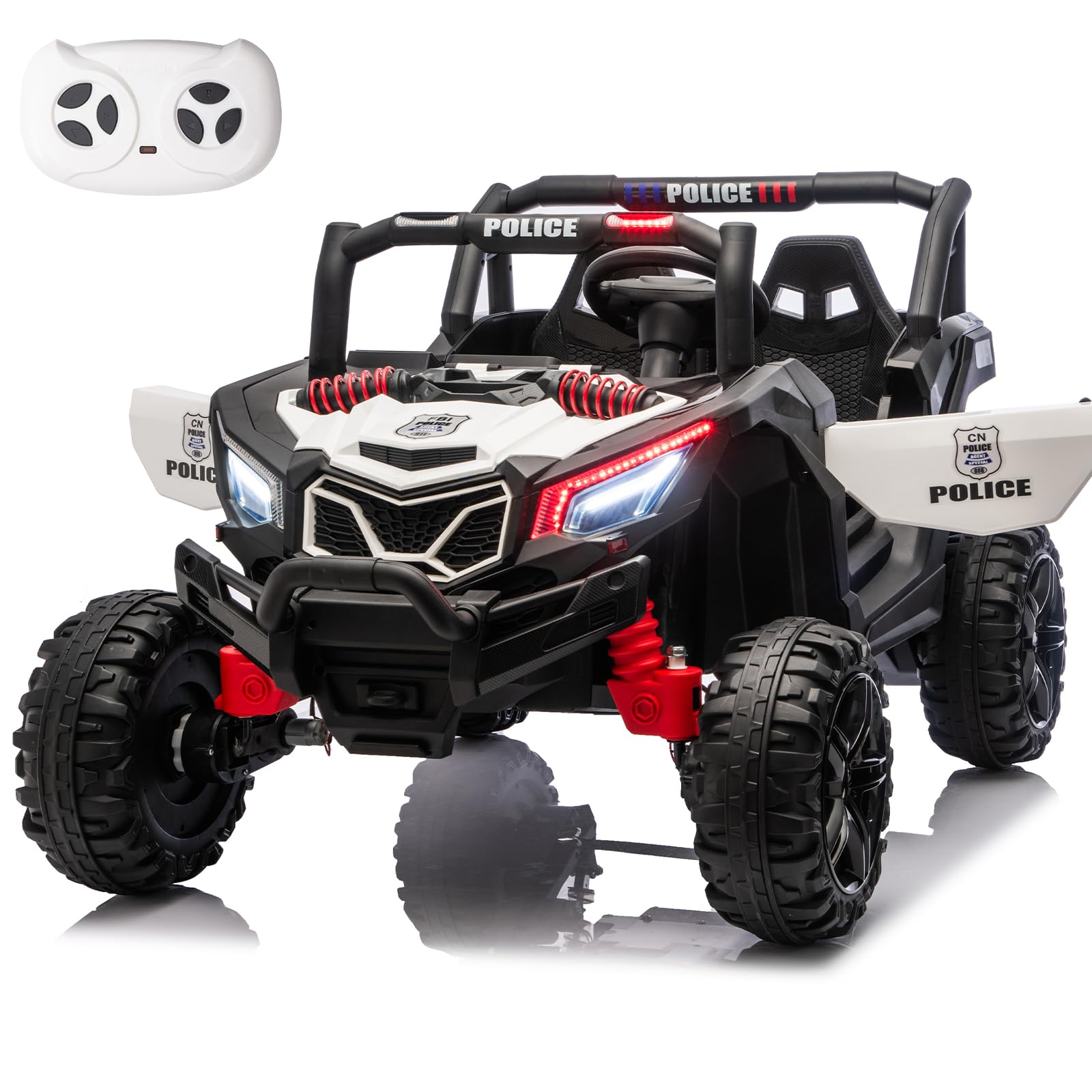 24V 4WD 2-Seater Ride On Toys for Big Kids Age 3-8, White