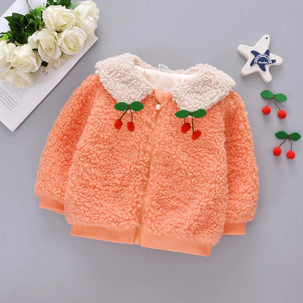 Bold N Elegant Kid's Baby Girl Winter Warm Zipper Fur Standard Length Jacket Coat Party Outerwear Jacket Coat for Infant Toddler Baby Boy Girl (3-4 Years, Orange) 2