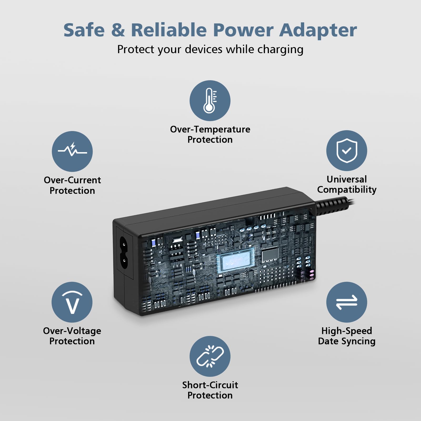 DJW 45W Laptop Charger Compatible with HP Pavilion X360 11 13 15, Stream 11 13 14, Elitebook 840 G3 G4, Split, Spectre, Envy X360 13 15, Smart Blue Tip Power Adapter in use