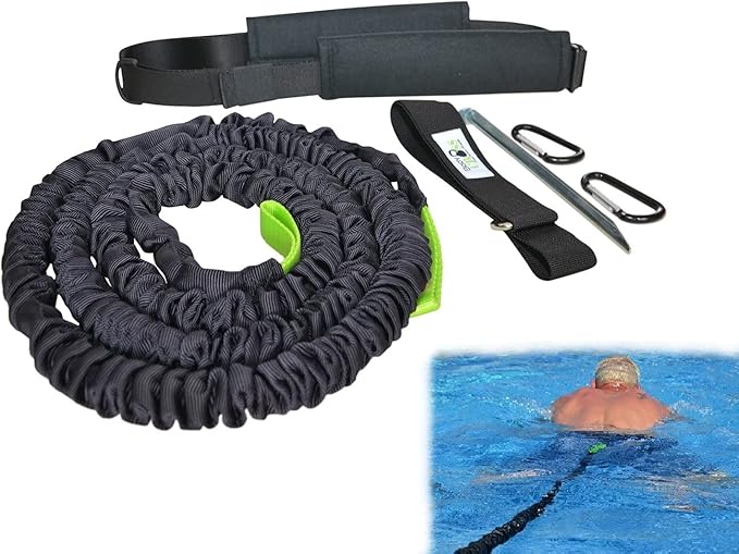 Schwimmer-Seil-Gurt f&uuml;r das Schwimmtraining in kurzen Pools - Schwimmg&uuml;rtel ersetzt Gegenstromanlage bei Amazon.de / Affiliate