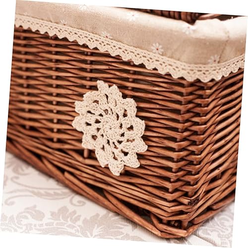 Miniatura 8 de BESPORTBLE Cesto de mimbre para ropa sucia, organizador de mimbre para estantes de mimbre, cesta de mimbre para centro de mesa de Pascua, contenedor