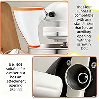 Vista 4 de Embudo de harina para mezclador KitchenAid de 5 cuartos de galón, accesorio antisalpicaduras para batidora de pie con cabezal inclinable de 4.5 y 5