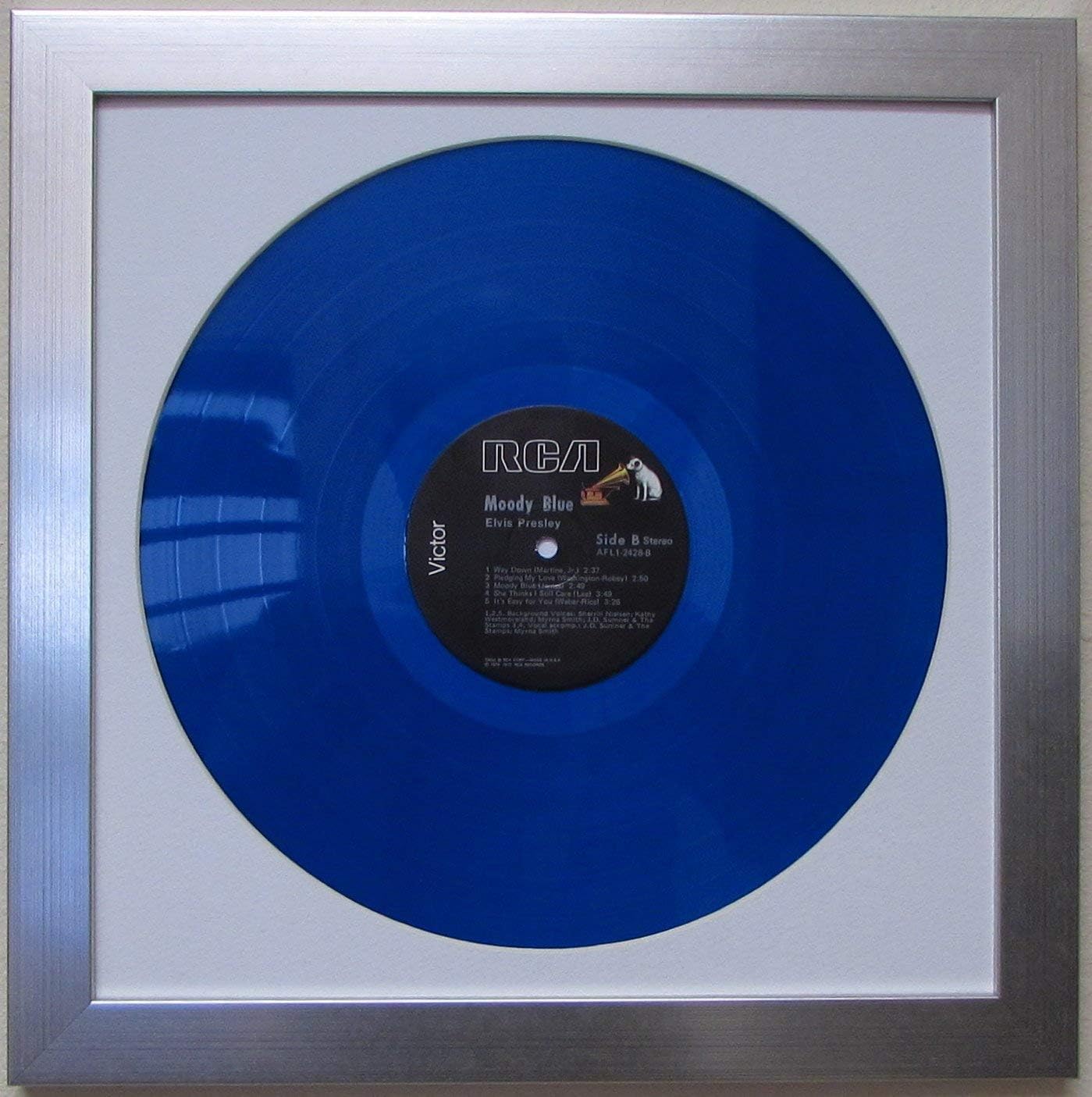 Picture Disc / 12" LP Vinyl Record Frame Display White Matting (Brushed Silver Frame)