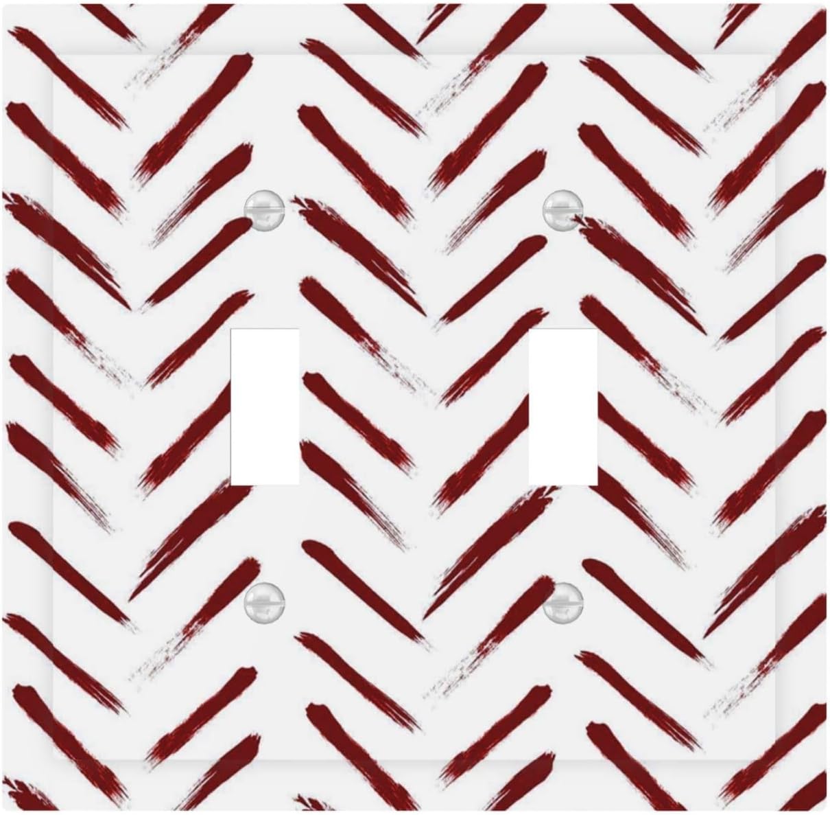 Abstract Lines Red Striped Modern Minimalism 2 Gang Wall Switch Plate Decortive Light Switch Cover Wall Plate Cover for Bedroom Kitchen Home Decor