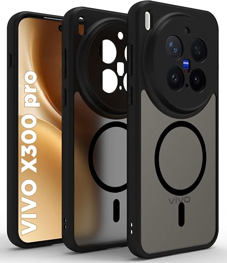 RIGGEAR Shockproof Sleek Hybrid Armor Magnetic Back Cover Case Compatible with MagSafe Accessories for Vivo X300 Pro 5G (S...