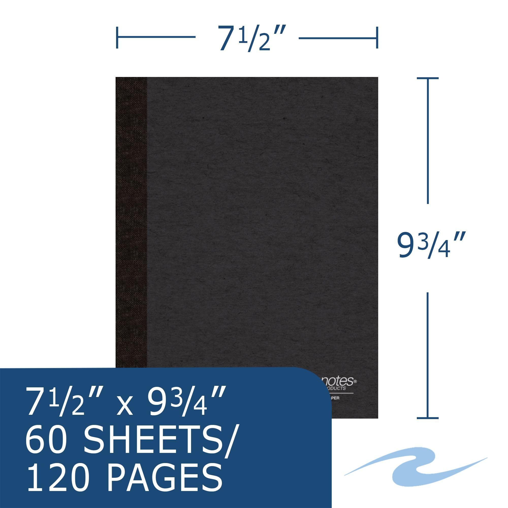 ROARING SPRING Environotes - Quaderno a righe con copertina rigida resistente, confezione da 4, 60 fogli (120 pagine), carta da 9,1 kg, 24 x 19 cm, prodotto negli Stati Uniti