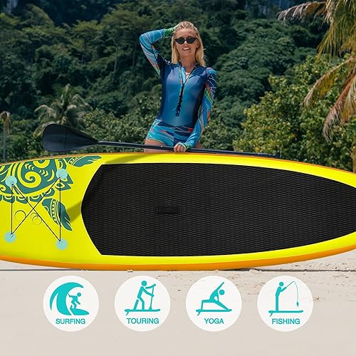 Miniatura 4 de FunWater Tabla de remo inflable de pie, 3 años de garantía, tablas de remo de SUP con juego completo de accesorios, adecuado para surf, pesca, yoga