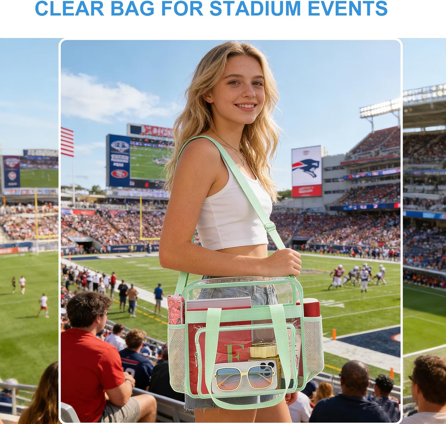  Clear Bag for Stadium Events Stadium Approved Clear Tote Bag 12x12x6 thumbnail