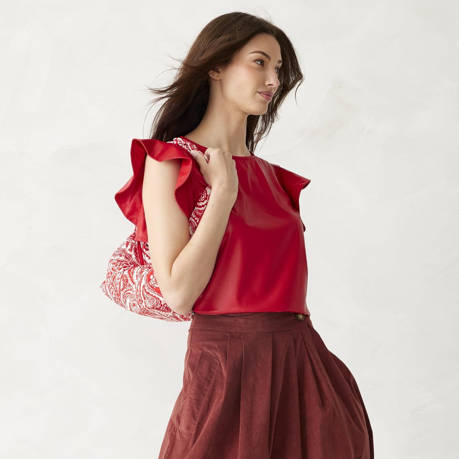 Vera Bradley womens Premium Cotton Roxbury Crescent Shoulder Bag - Image 3