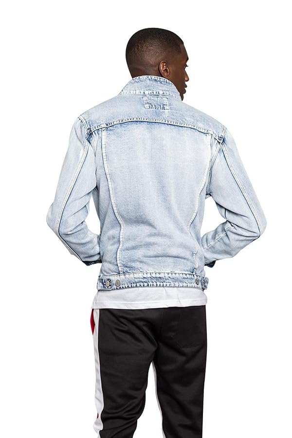 VICTORIOUS Men's Non-Distressed Essential Denim Jean Jacket DK148 - Light Indigo - 2X-Large - H14E by VICTORIOUS - Image 3