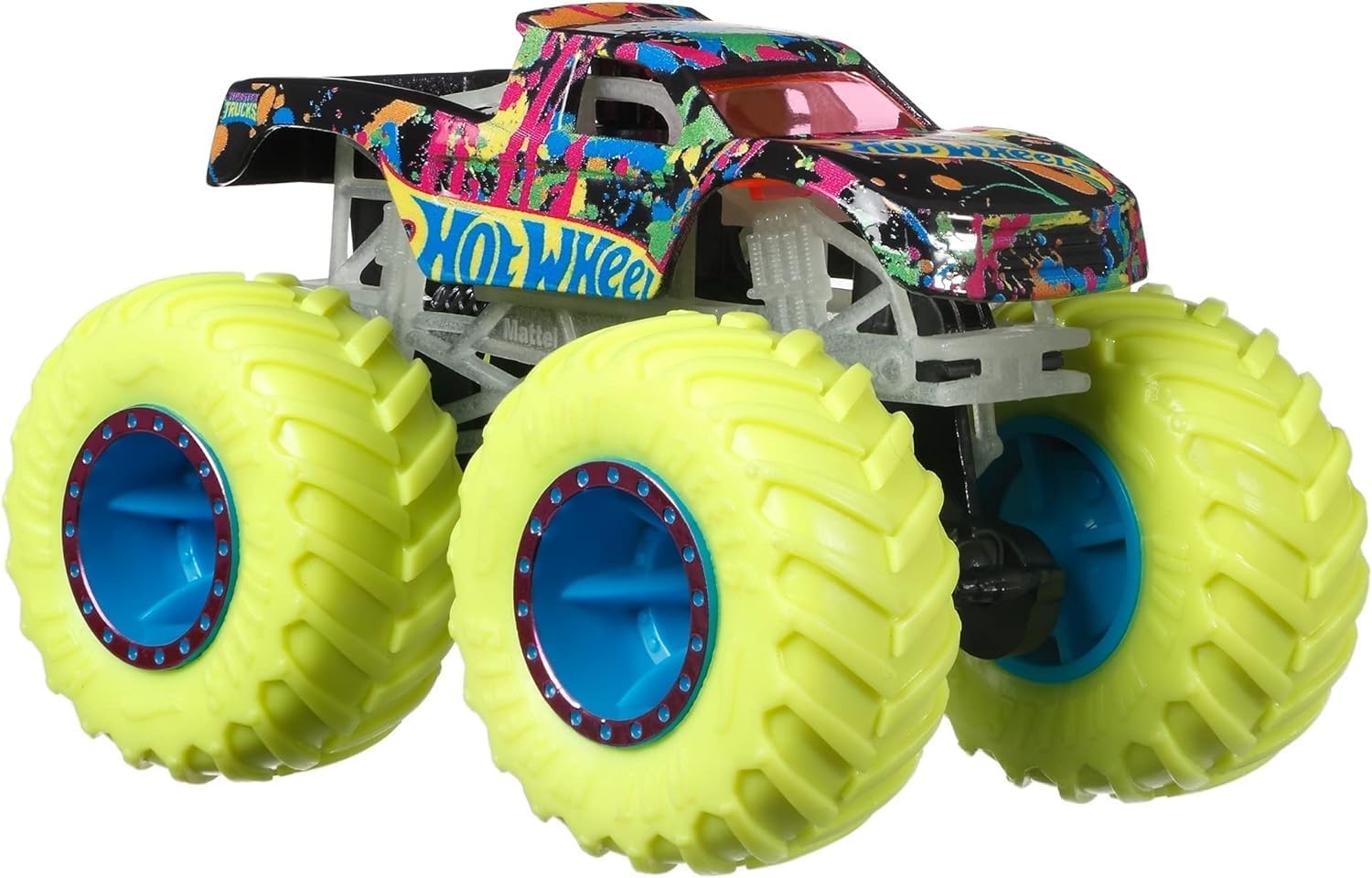 Hot Wheels Monster Trucks Glow in The Dark Collection, 5-Pack Set, Podium Crasher, Shark Wreak, Haul Y'all, Twin Mill, Night Shifter, Ages 3+ JFX08-979D