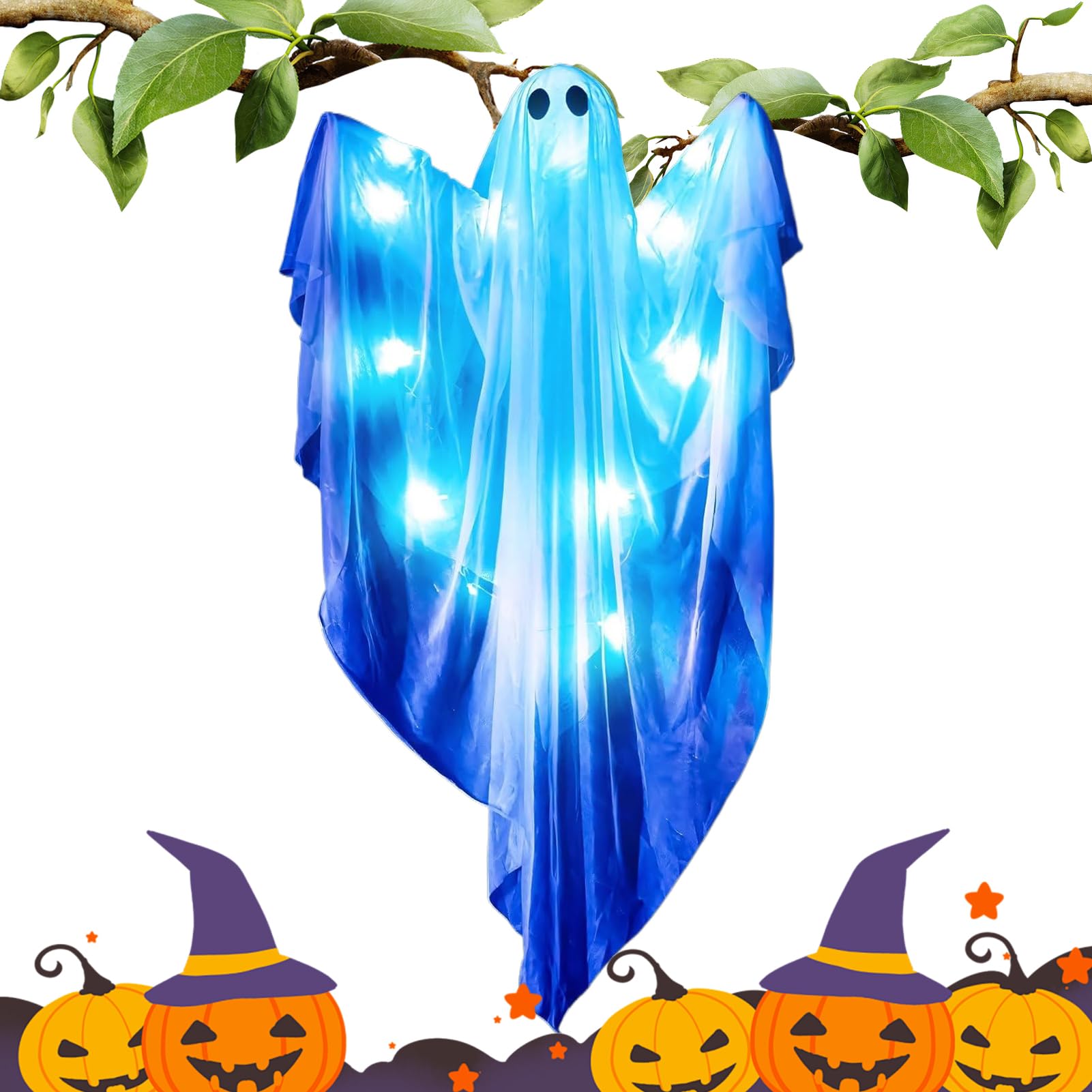 Figurines suspendues Halloween avec sons et fantôme lumineux extérieur pour balcon et jardin