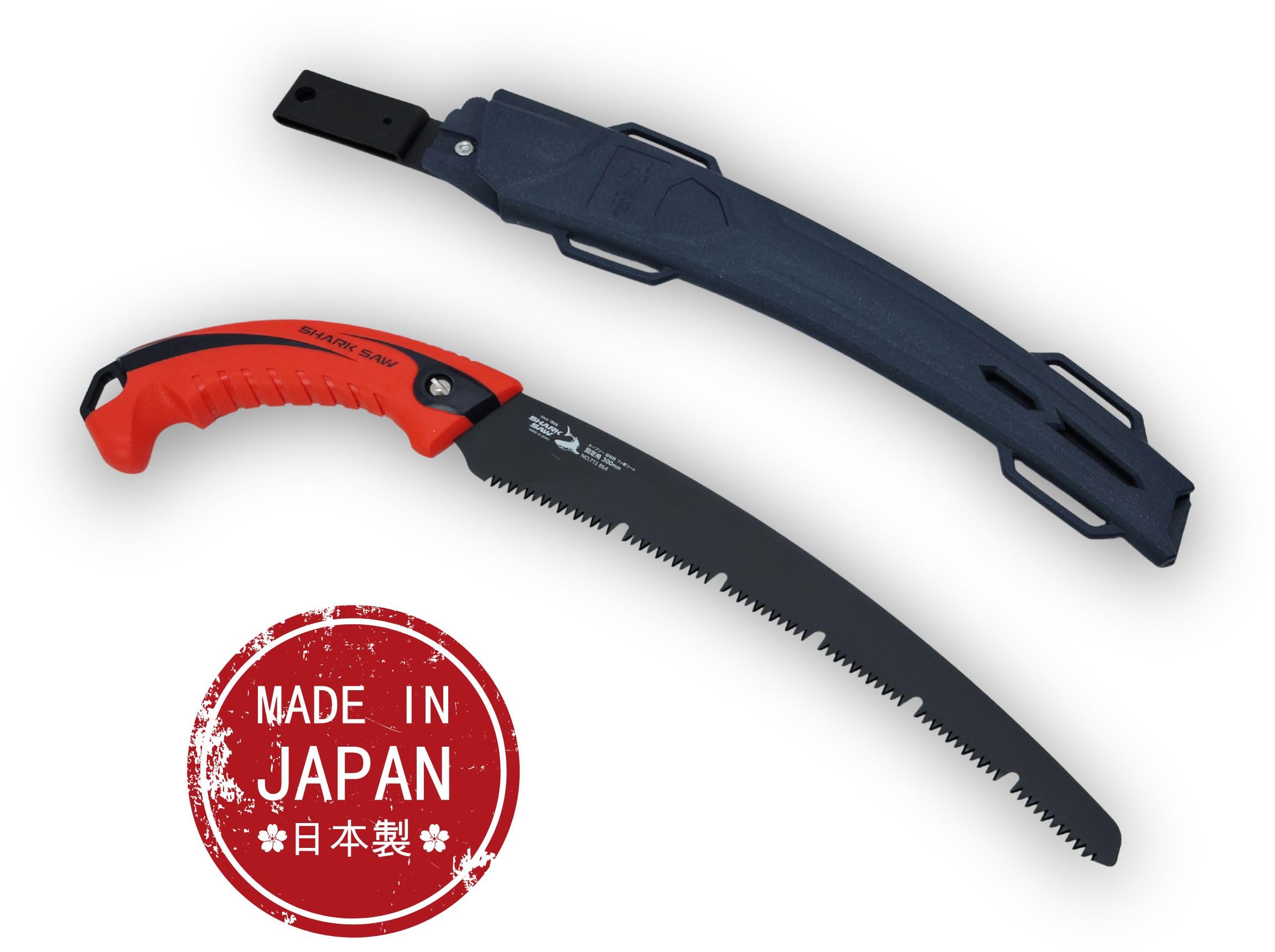 FAMEX 5513 Scie d'élagage japonaise 300 mm 7 TPI – Fabriquée au Japon, denture M et revêtement de friction PTFE, ultra tranchante – Scie japonaise pour jardin, élagueuse, scie à main