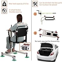 Vista 6 de Silla de ruedas para traslado de paciente, silla de ruedas para baño y ducha con ruedas para personas mayores con discapacidades, personas mayores