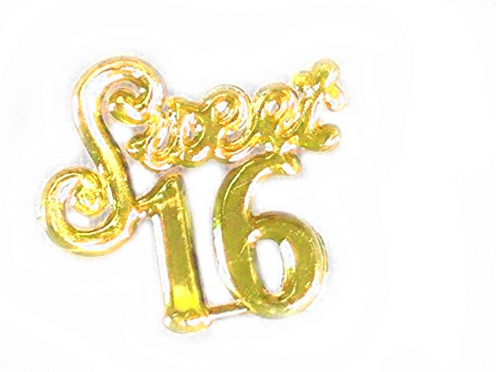 144 pc Sweet 16 Charms Embellishment Number for Capias Favors Acrylic Confetti (Gold)